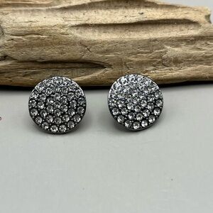 Elegant Silver Crystal Stud Earrings